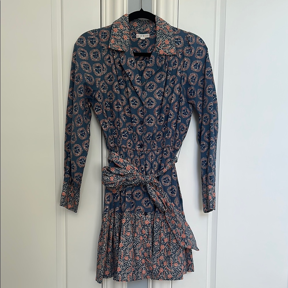 Roller Rabbit Blue Buttoned Tie Front Dress